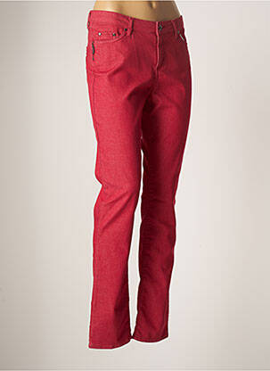 Jeans coupe slim rouge GUY DUBOUIS pour femme