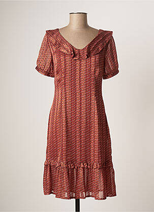 Robe mi-longue manches courtes manches courtes orange MOLLY BRACKEN femme