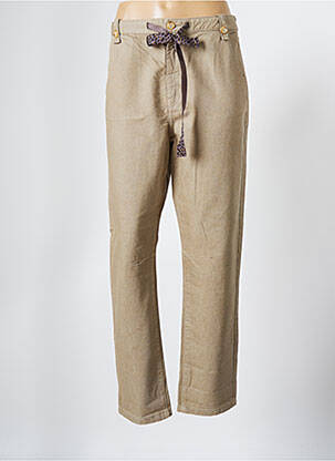 Pantalon 7/8 stretch taille normale beige HAPPY femme