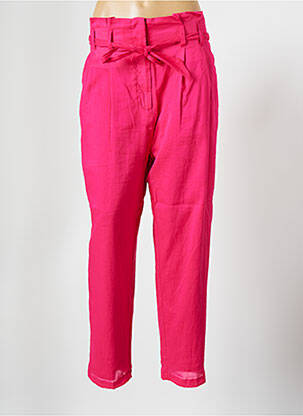 Pantalon 7/8 tissage popeline taille normale rose MOLLY BRACKEN femme