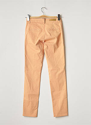 Pantalon chino fermeture zippée sous rabat boutonné taille normale orange HAPPY femme