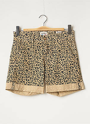 Short fermeture zippée sous rabat boutonné taille normale beige HAPPY femme
