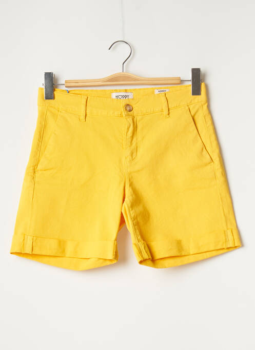 Bermuda coupe chino taille normale jaune HAPPY femme