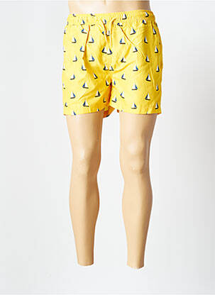 Short de bain tissage popeline jaune SELECTED homme