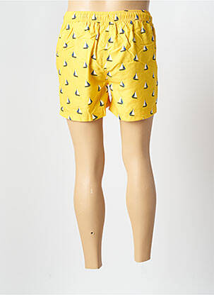 Short de bain tissage popeline jaune SELECTED homme