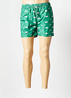 Short de bain imprimé fantaisie vert SELECTED homme