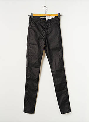 Pantalon slim broderie rivets taille haute noir GARCIA femme