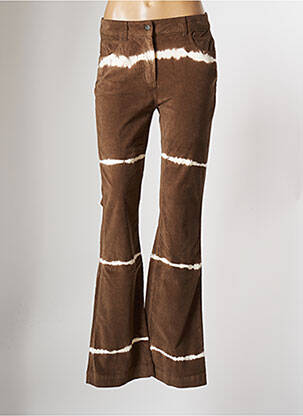 Pantalon flare stretch taille normale marron LAUREN VIDAL femme