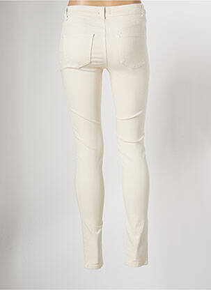 Jeans coupe slim broderie rivets taille normale beige YEST femme