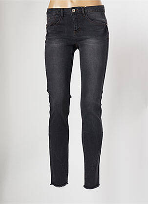 Jeans coupe slim broderie rivets taille normale gris CREAM femme