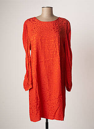 Robe mi-longue manches longues manches longues orange PURPLE'S femme