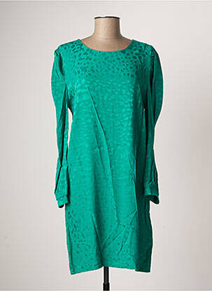 Robe mi-longue manches longues manches longues vert PURPLE'S femme