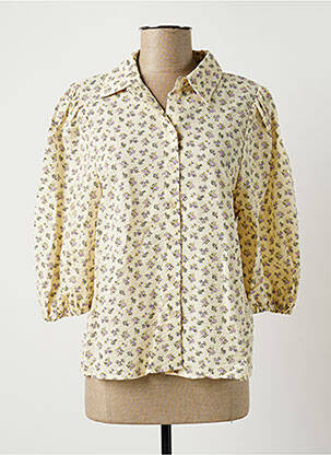 Chemisier imprimé fleurs manches 3/4 beige KAFFE femme