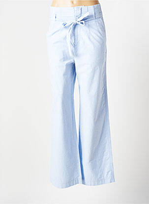 Pantalon droit tissage popeline bleu IN WEAR femme