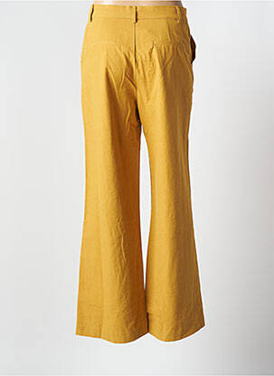 Pantalon chino tissage popeline jaune SEE U SOON femme