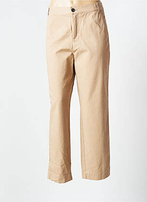 Pantalon chino tissage popeline taille normale beige IN WEAR femme
