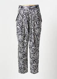 Pantalon droit tissage popeline taille normale noir SEE U SOON femme