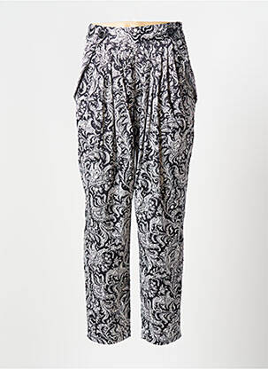Pantalon droit tissage popeline taille normale noir SEE U SOON femme