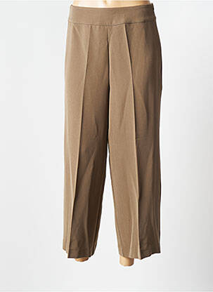Pantalon 7/8 stretch taille normale marron KAFFE femme