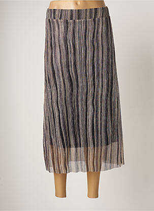 Jupe longue tissage plissé gris KAFFE femme
