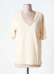 Top coupe fluide manches courtes beige VILA femme