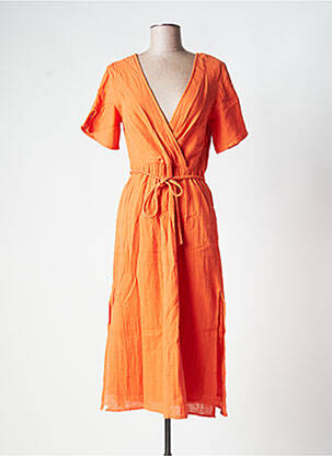 Robe mi-longue orange VILA pour femme