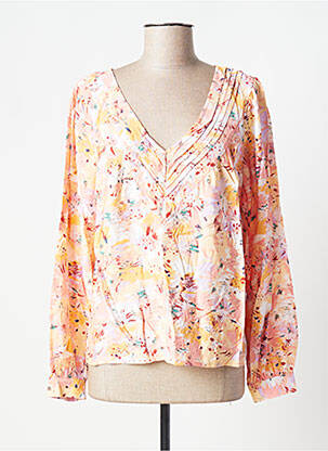 Blouse imprimé fantaisie manches longues orange VILA femme