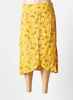 Jupe mi-longue taille normale jaune VILA femme