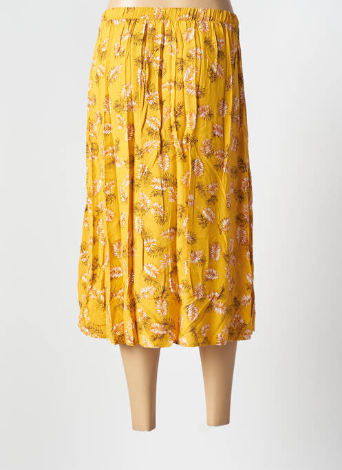 Jupe mi-longue jaune VILA pour femme