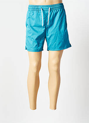 Short de bain effet matière satinée bleu SELECTED homme
