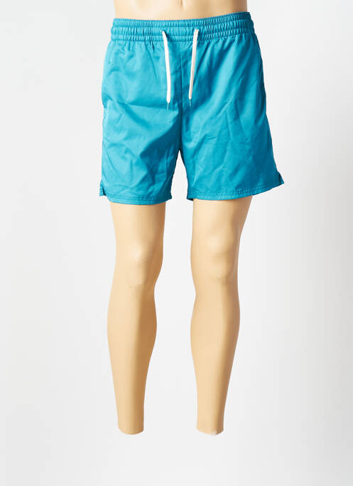 Short de bain effet matière satinée bleu SELECTED homme
