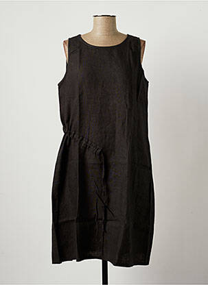 Robe mi-longue sans manche sans manche marron SKANDAL femme