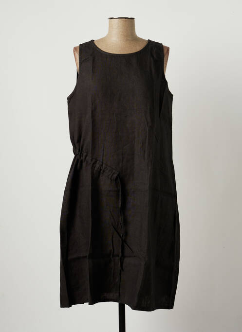 Robe mi-longue sans manche sans manche marron SKANDAL femme