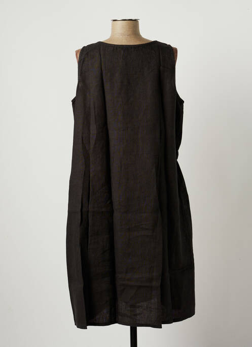Robe mi-longue sans manche sans manche marron SKANDAL femme