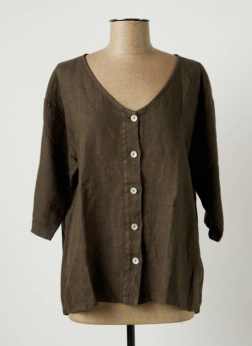 Veste casual coupe droite marron SKANDAL femme