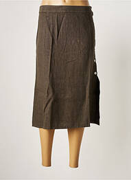 Jupe mi-longue coupe évasée marron SKANDAL femme
