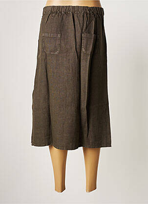 Jupe mi-longue coupe évasée marron SKANDAL femme