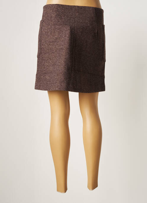 Jupe courte marron ICHI pour femme