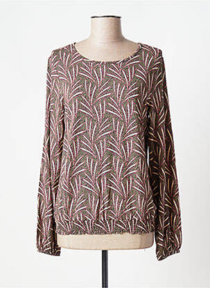 Top tissage jersey manches longues beige GEISHA femme