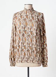 Top tissage jersey manches longues beige GEISHA femme