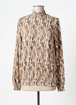Top tissage jersey manches longues beige GEISHA femme