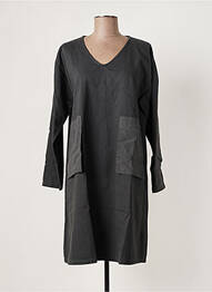 Robe mi-longue manches longues manches longues gris SKANDAL femme