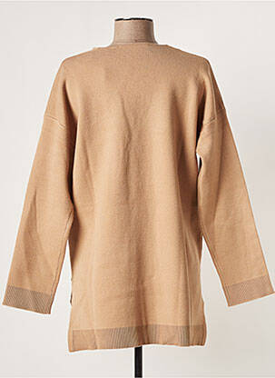 Pull tunique finition bords-côtes manches longues beige RINO & PELLE femme