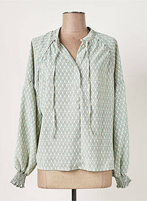 Blouse imprimé fantaisie manches longues beige GEISHA femme