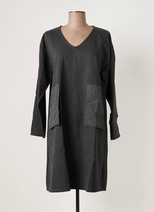 Robe mi-longue manches longues manches longues gris SKANDAL femme