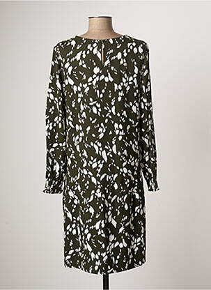 Robe mi-longue imprimé fantaisie manches longues vert STREET ONE femme