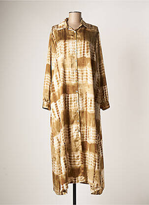Robe longue manches longues manches longues beige JANIS & JOHN femme