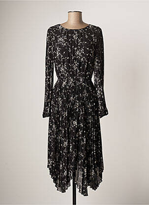 Robe longue manches longues manches longues noir IDANO femme