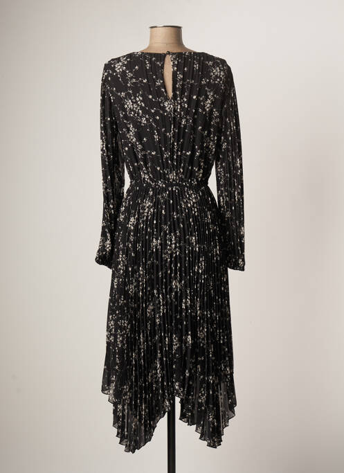 Robe longue manches longues manches longues noir IDANO femme