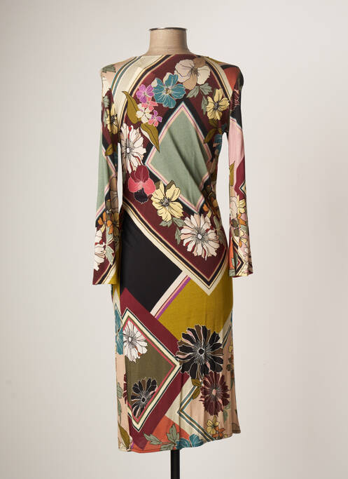 Robe mi-longue noir MAJESTIC FILATURES pour femme